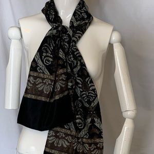 Vintage, black, gray printed scarf